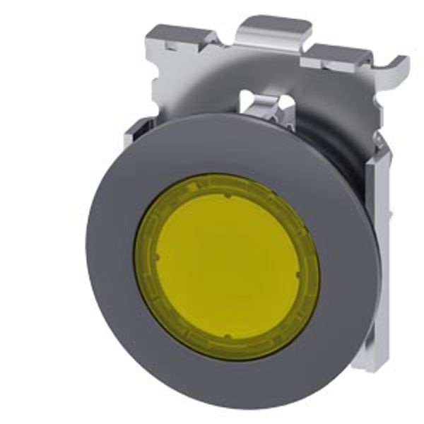 Indicator lights, 30 mm, round, Metal, matte, yellow, front  3SU1061-0JD30-0AA0-Z Y11 image 1