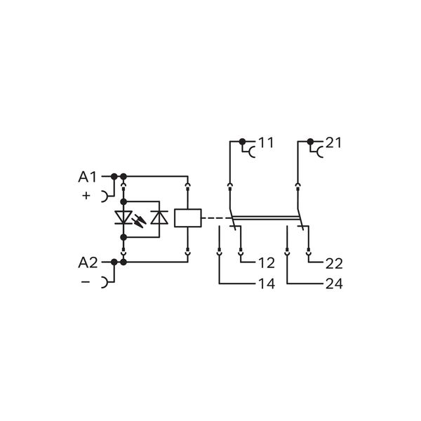Relay module with driven contacts Nominal input voltage: 24 VDC 2 chan image 10