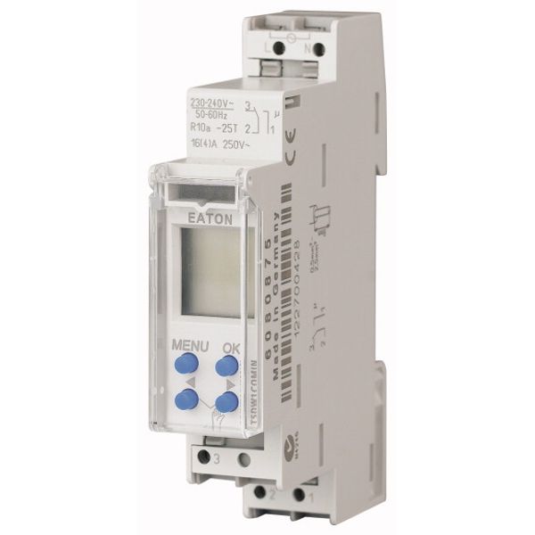 Series connection digital time switch 1 channel, 7 days, text line, 1 TLE image 1