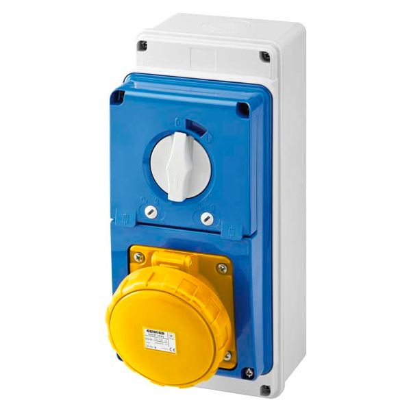 VERTICAL FIXED INTERLOCKED SOCKET OUTLET - WITH BOTTOM - WITH FUSE-HOLDER BASE - 3P+E 63A 100-130V - 50/60HZ 4H - IP67 image 2