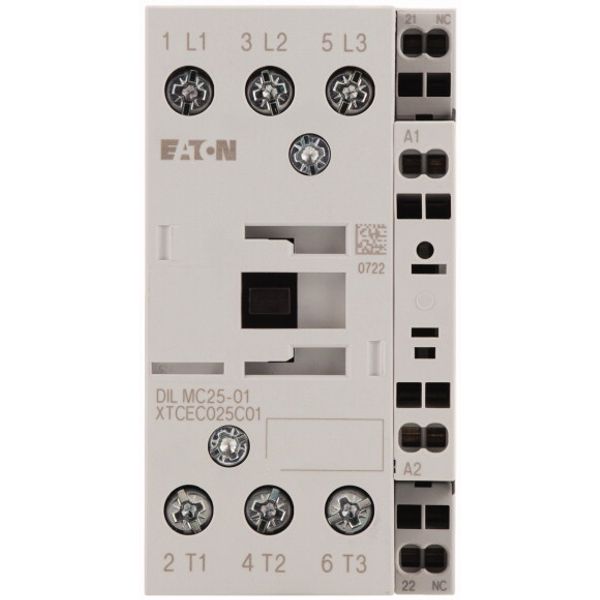 Contactor, 3 pole, 380 V 400 V 11 kW, 1 NC, 110 V 50 Hz, 120 V 60 Hz, AC operation, Spring-loaded terminals image 2