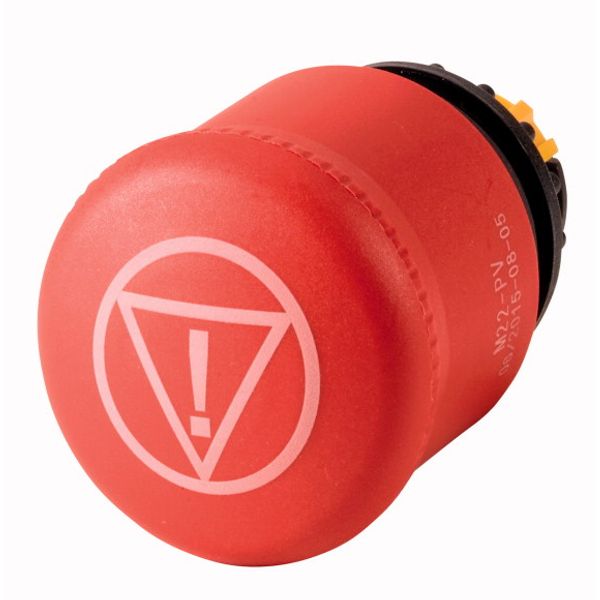 Emergency stop/emergency switching off pushbutton, RMQ-Titan, Mushroom-shaped, 38 mm, Non-illuminated, Pull-to-release function, Red, yellow image 1