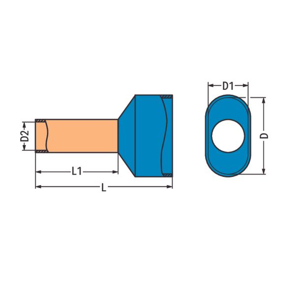 Twin ferrule only for 811 series Sleeve for 2 x 6 mm / AWG 10 insulate image 3