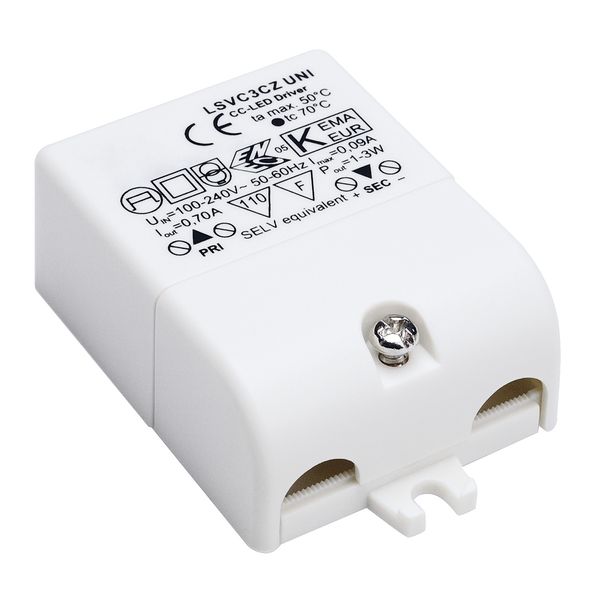 LED driver, 3W, 700mA, incl. stress relief image 1