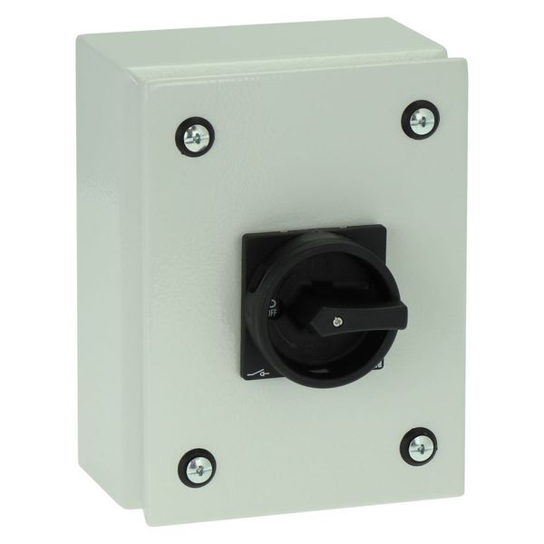 Main switch, P1, 40 A, surface mounting, 3 pole, STOP function, With black rotary handle and locking ring, Lockable in the 0 (Off) position, in steel image 13