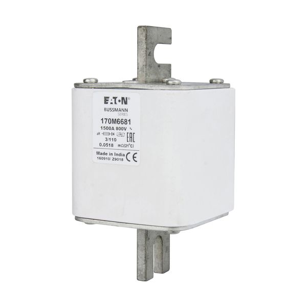 Fuse-link, high speed, 630 A, AC 1250 V, size 3, 76 x 92 x 159 mm, aR, IEC, UL image 2