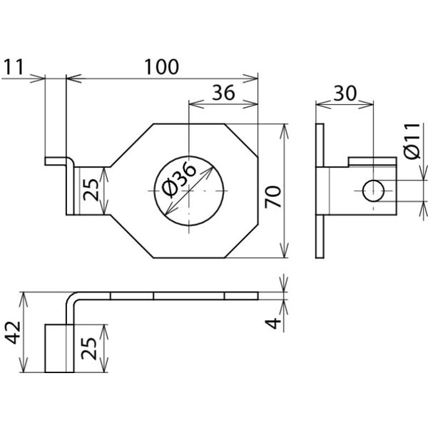 Connection bracket IF1 angled bore diameter d1 36 mm image 2