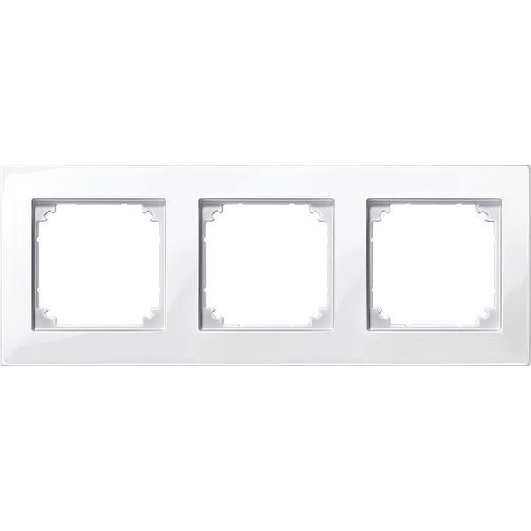 M-PLAN II frame, triple, flush installation, polar white glossy image 1