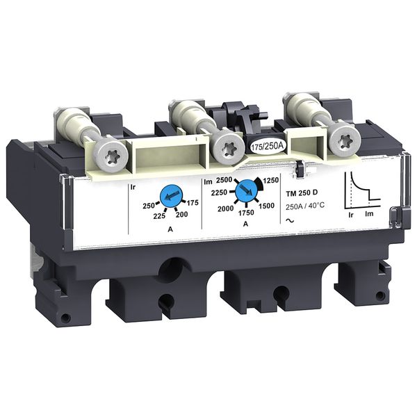 trip unit TM100D for ComPact NSX 100/160/250 circuit breakers, thermal magnetic, rating 100 A, 3 poles 3d image 1