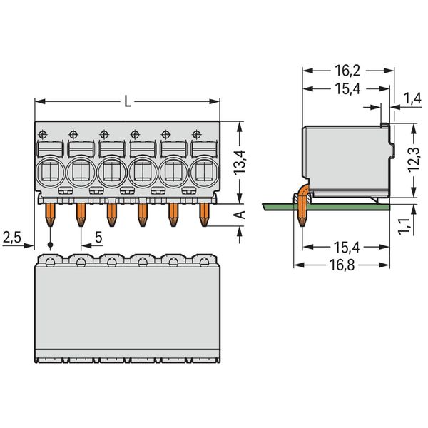 2092-1380 1-conductor THT female connector angled; push-button; Push-in CAGE CLAMP® image 3