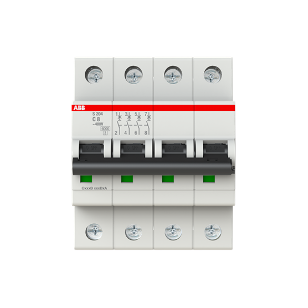 S204-C8 Miniature Circuit Breaker - 4P - C - 8 A image 4