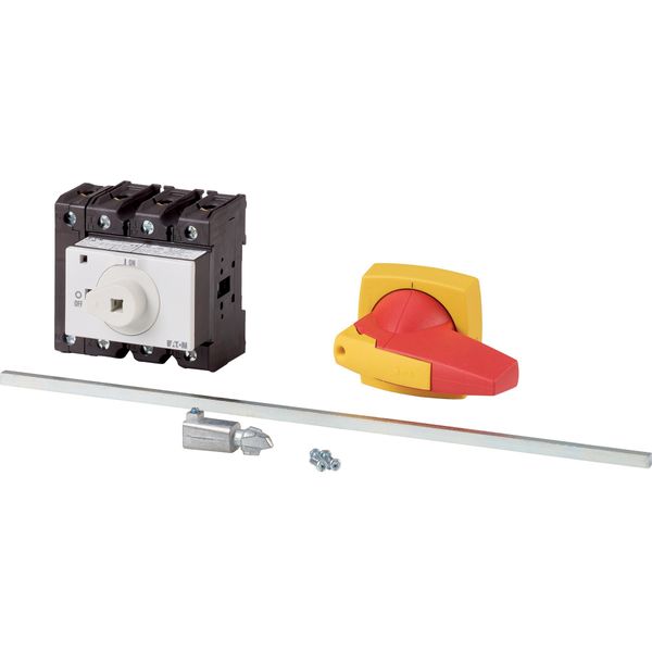 Main switch, P3, 100 A, rear mounting, 3 pole + N, Emergency switching off function, Lockable in the 0 (Off) position, With metal shaft for a control image 3
