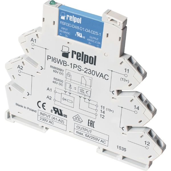 Interface relays PIR6WB-1PS-42VAC/DC-T image 1