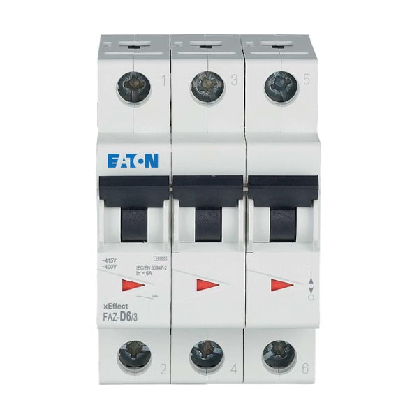 Miniature circuit breaker (MCB), 6 A, 3p, characteristic: D image 5