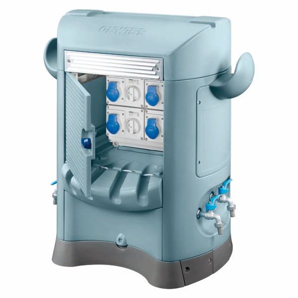 QMC125B - WIRED - SINGLE SIDE TAKE-OFF - 4 SOCKET OUTLET 2P+E 16A - IP44 - LIGHT BLUE image 2