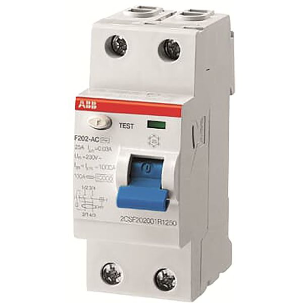F202 A S-40/0.3 Residual Current Circuit Breaker 2P A type 300 mA image 1