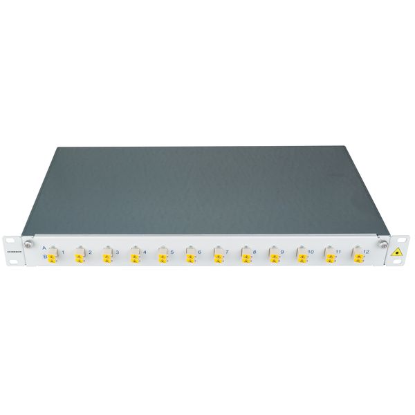 FO Patchpanel 19", 1U, sliding, for 8 fibers, LC, MM image 1