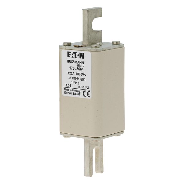 Fuse-link, high speed, 125 A, AC 1000 V, compact size 1, 45 x 45 x 140 mm, aR, DIN, IEC, single indicator image 13