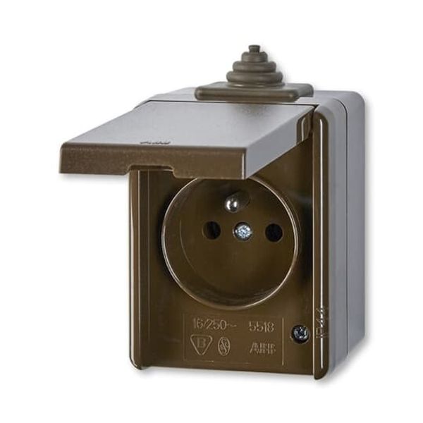 5518-2929 H Socket outlet with earthing pin, with hinged lid ; 5518-2929 H image 2