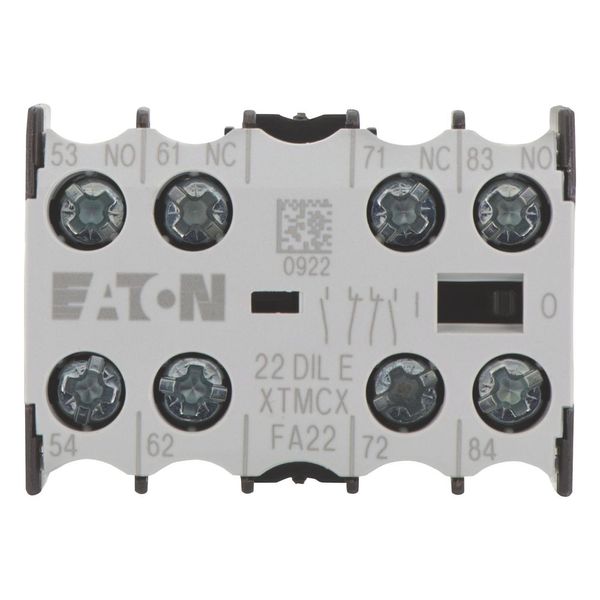 Auxiliary contact module, 4 pole, 2 N/O, 2 NC, Front fixing, Screw terminals, DILE(E)M, DILER image 9