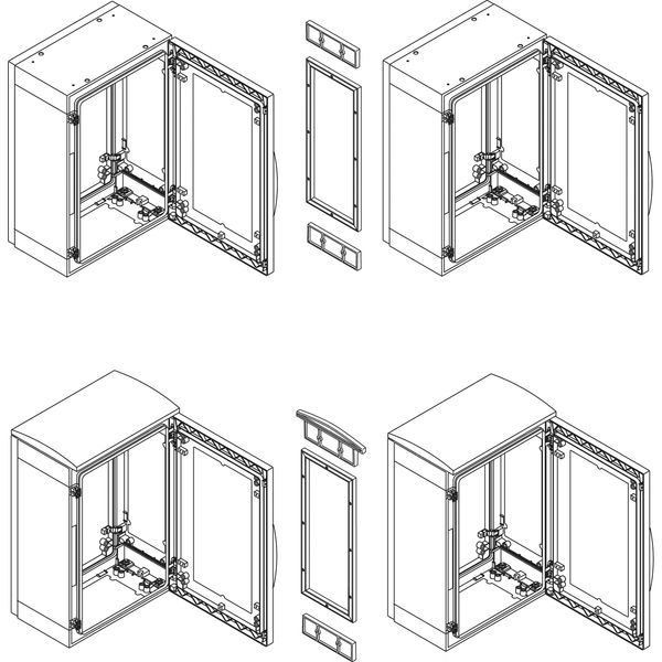 Horizontal coupling kit for PLA enclosure H1250xD420 mm - 15 mm - IP55 coupling image 1