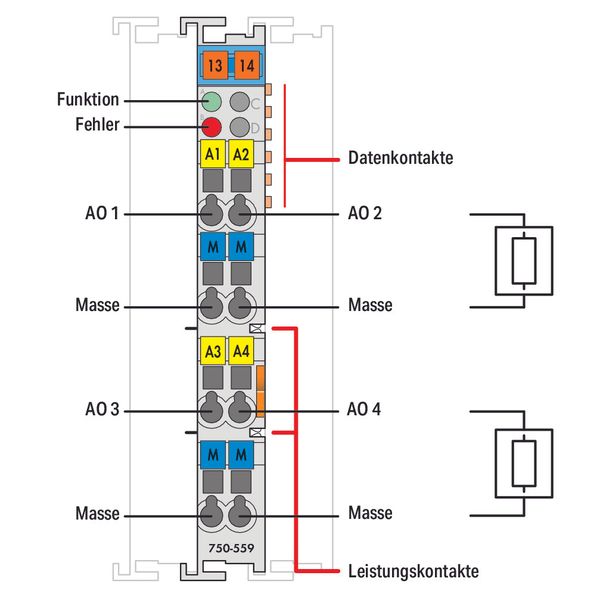 4-channel analog output 0 ... 10 VDC light gray image 4