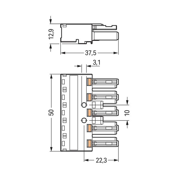 Socket 5-pole Cod. B gray image 3