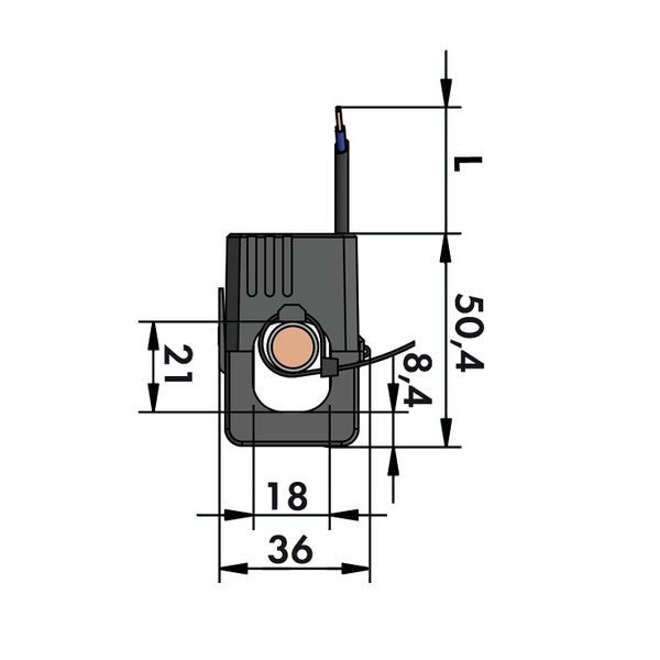 Split-core current transformer Primary rated current: 250 A Secondary image 4