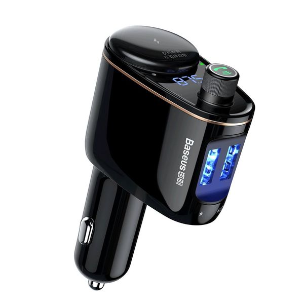 Bluetooth FM Modulator Car Charger 12-24V 2xUSB 3.4A with Cigarette Lighter Port image 1