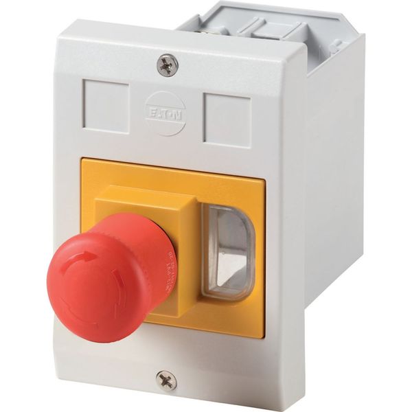 Insulated enclosure, E-PKZ0, H x W x D = 129 x 90 x 176 mm, flush-mounted, + emergency stop mushroom button image 4