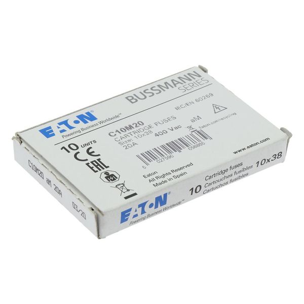 Fuse-link, LV, 20 A, AC 400 V, 10 x 38 mm, aM, IEC image 12