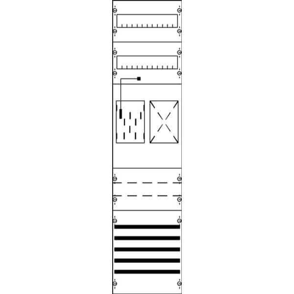 KA4501 Meter panel, Field width: 1, Rows: 0, 1050 mm x 250 mm x 160 mm, IP2XC image 5