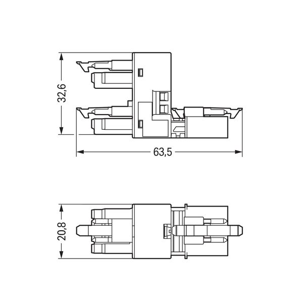 h-distribution connector 4-pole Cod. A white image 5