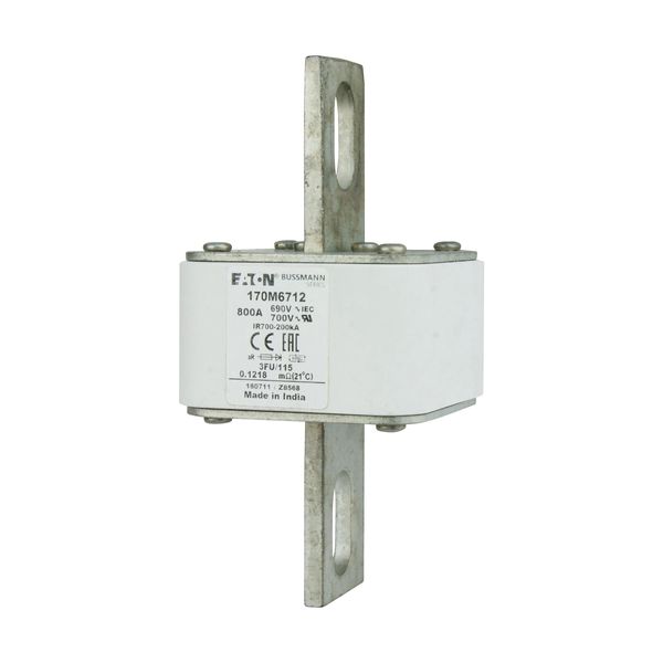 Fuse-link, high speed, 800 A, AC 690 V, size 3, 67 x 92 x 155 mm, aR, IEC, UL image 2