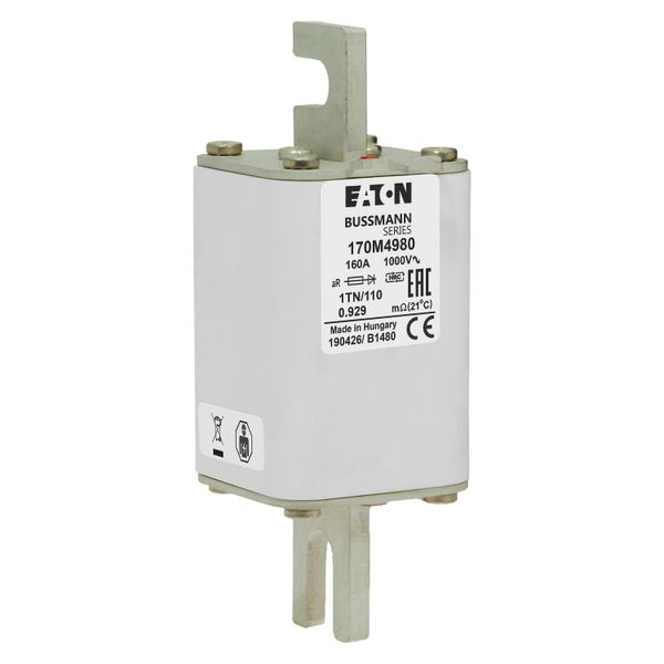 Fuse-link, high speed, 160 A, AC 1000 V, DIN 1, 51 x 69 x 138 mm, aR, DIN, IEC, single indicator image 23