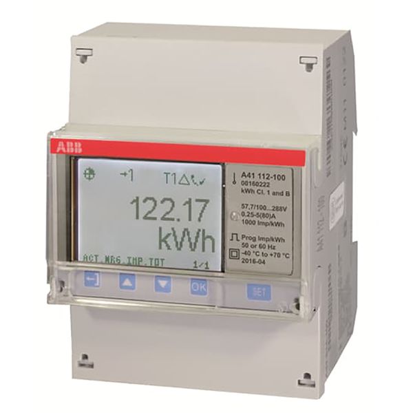 A41 112-100, Energy meter'Steel', Modbus RS485, Single-phase, 80 A image 1