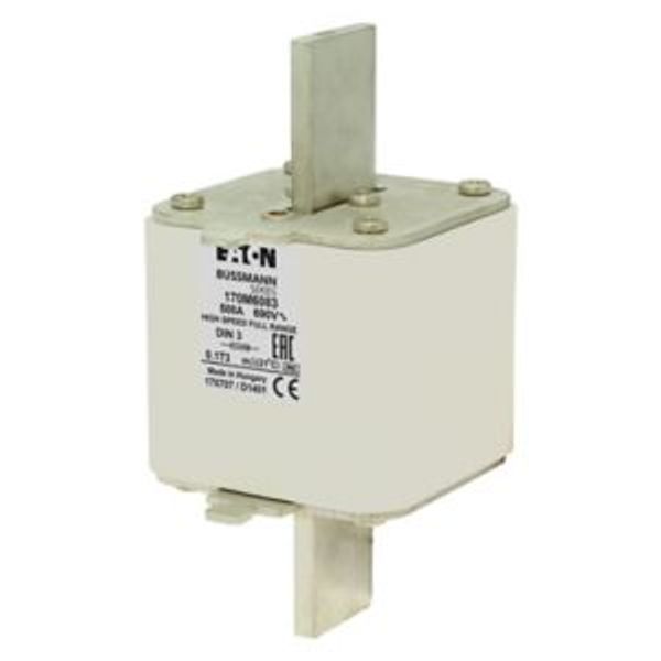 Fuse-link, high speed, 500 A, AC 690 V, DIN 3, 75 x 89 x 150 mm, gR, DIN, IEC, single indicator image 4