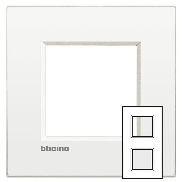 LL - cover plate 2x2P 71mm pure white image 1