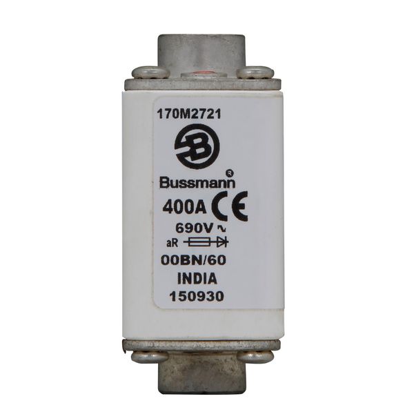 Fuse-link, high speed, 400 A, AC 690 V, size 00, 30 x 48 x 64 mm, aR, IEC, visual indicator image 9