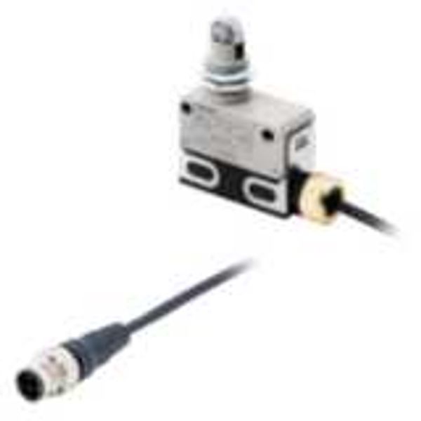 Limit switch, slim sealed, screw terminal, micro load, long roller lev image 2