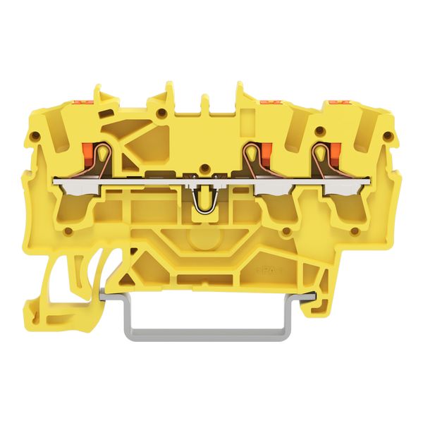 3-conductor through terminal block with push-button 2.5 mm² yellow image 2