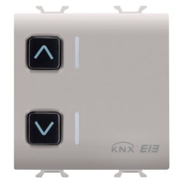 ACTUATOR FOR ROLLER SHUTTERS - 1 CHANNEL - 6A - KNX - 2 MODULES - NATURAL BEIGE - CHORUS image 1