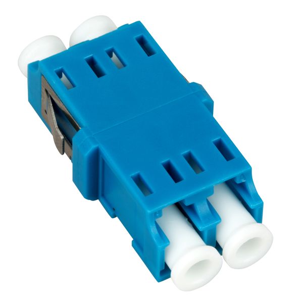 FO Coupler LC-Duplex,Plastic,Singlemode,zirc,w/o fl,blue,ECO image 1