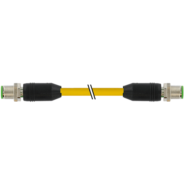 M12 male 0°/M12 male 0° D-cod. PUR 1x4xAWG22 shielded ye+drag-ch 35m image 1