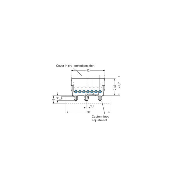 Conductor support, base without ground contact with snap-in mounting f image 3