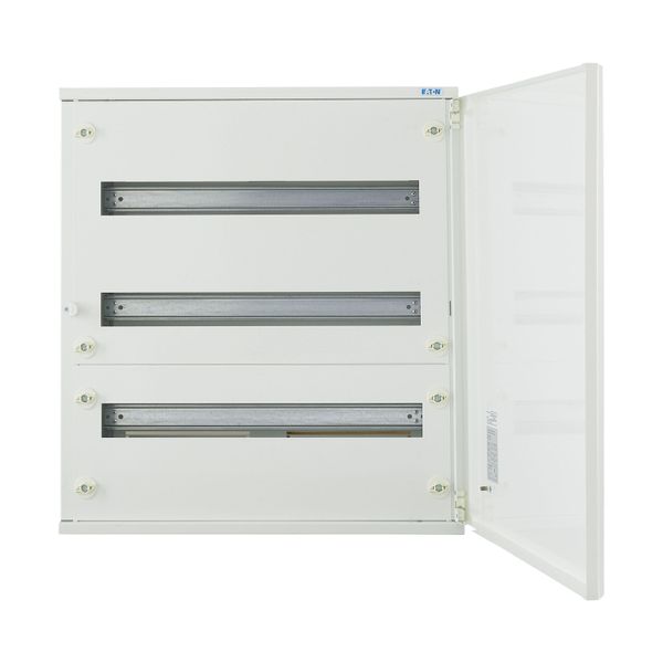 Complete surface-mounted flat distribution board, white, 24 SU per row, 3 rows, type C image 7