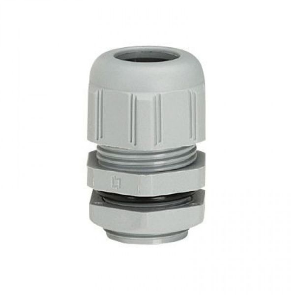 Cable gland, long thread, PG09, 4-8mm, PA6, light grey RAL7035, IP68 image 1
