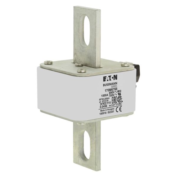 Fuse-link, high speed, 1500 A, AC 690 V, size 3, 76 x 92 x 139 mm, aR, IEC, UL, single indicator image 17