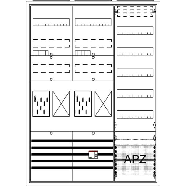 BA37BGL Meter board, Field width: 3, Rows: 57, 1100 mm x 800 mm x 215 mm, Isolated (Class II), IP31 image 17