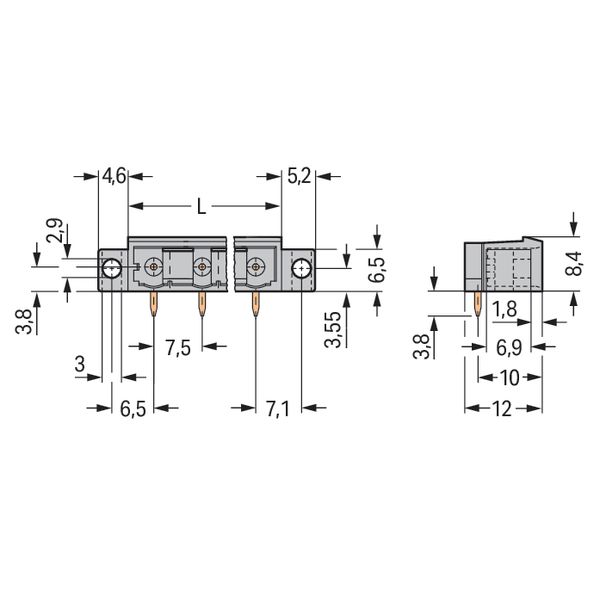 THT male header 1.2 x 1.2 mm solder pin angled gray image 4